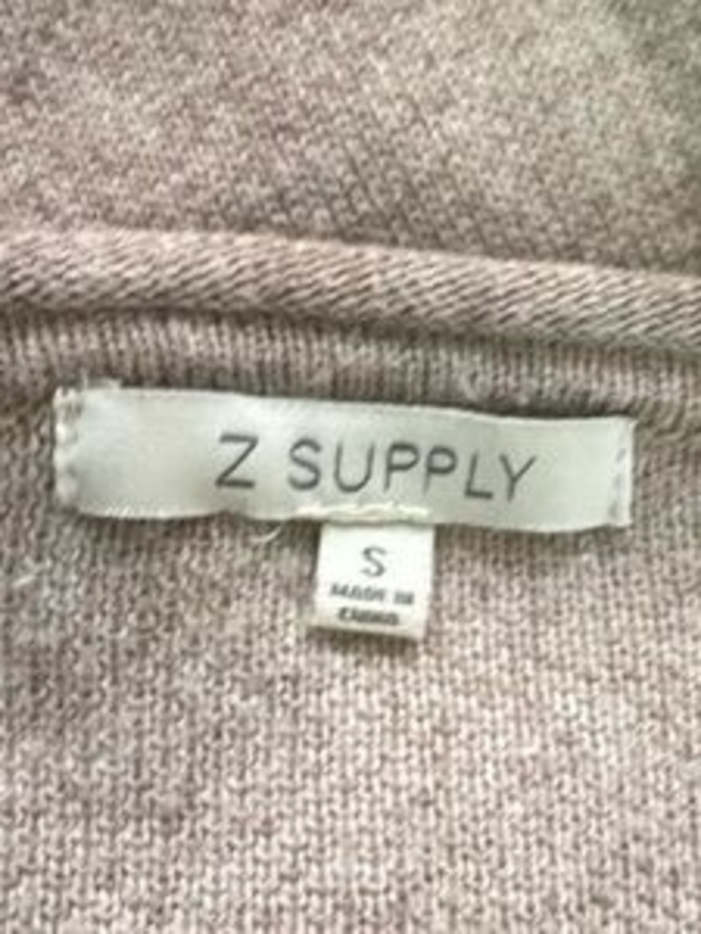 Z Supply Taupe Star Crewneck Sweater with White Accents - Picture 2 of 6
